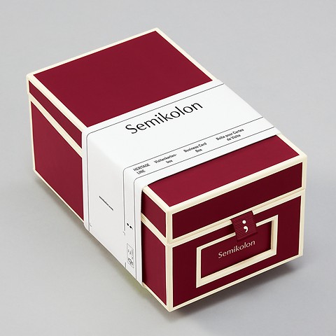 Boîte pour Cartes de Visite avec 3 séparateurs réglables Burgundy