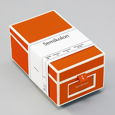 Boîte pour Cartes de Visite avec 3 séparateurs réglables Orange