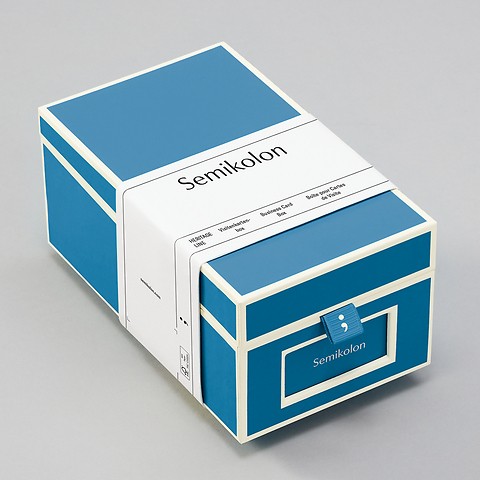 Boîte pour Cartes de Visite avec 3 séparateurs réglables Azzurro