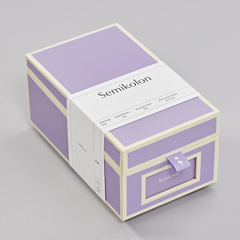 Boîte pour Cartes de Visite avec 3 séparateurs réglables Lilac Silk
